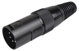 XLR DMX Connector Male 5 pin Black 